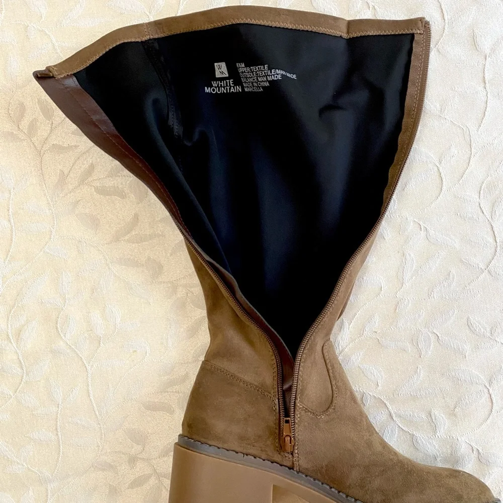 🆕 White Mountain Boots Womens size 6.5 Light Brown Suede Platform Marcella NEW